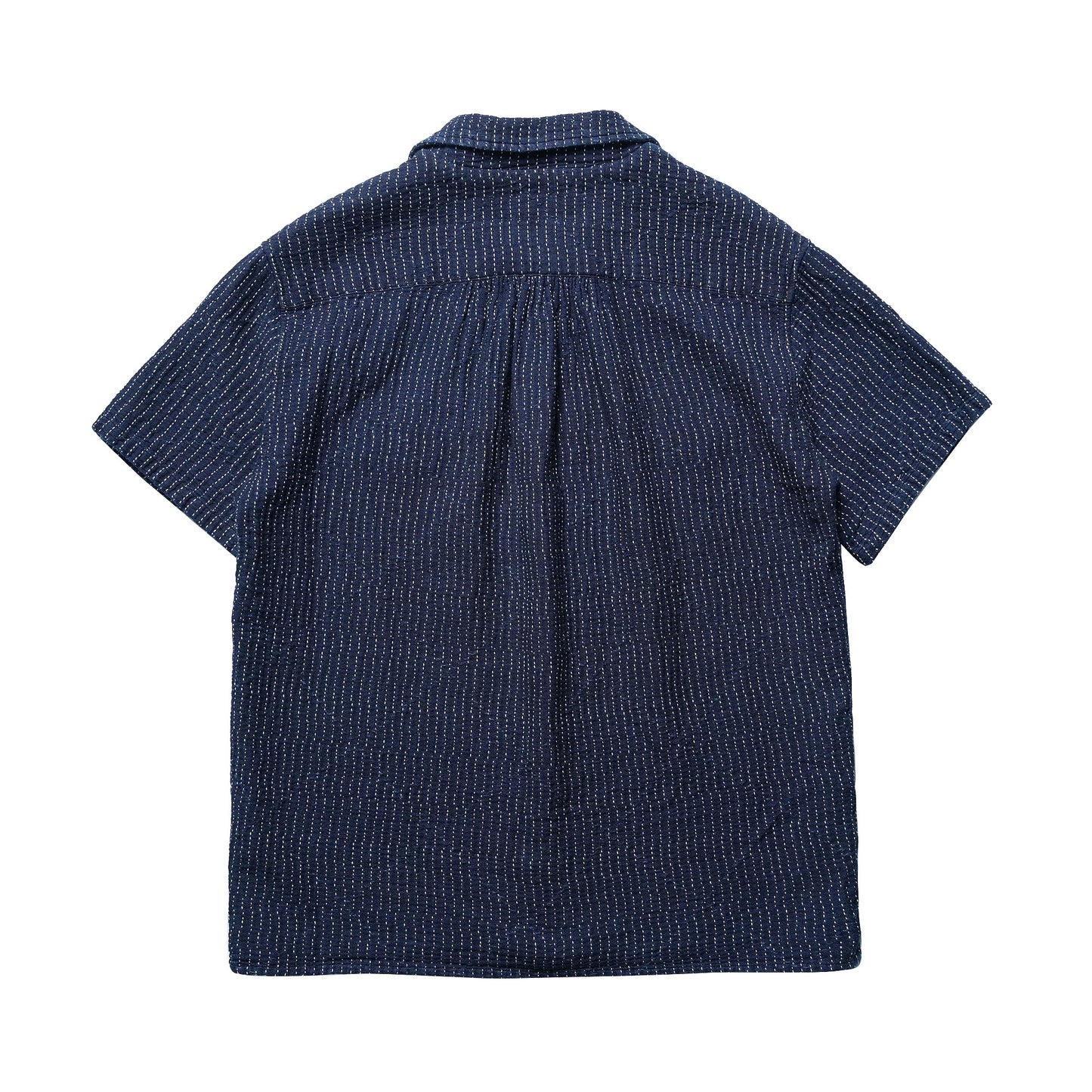 Indigo Dye Sashiko Americana Short-Sleeves Shirt