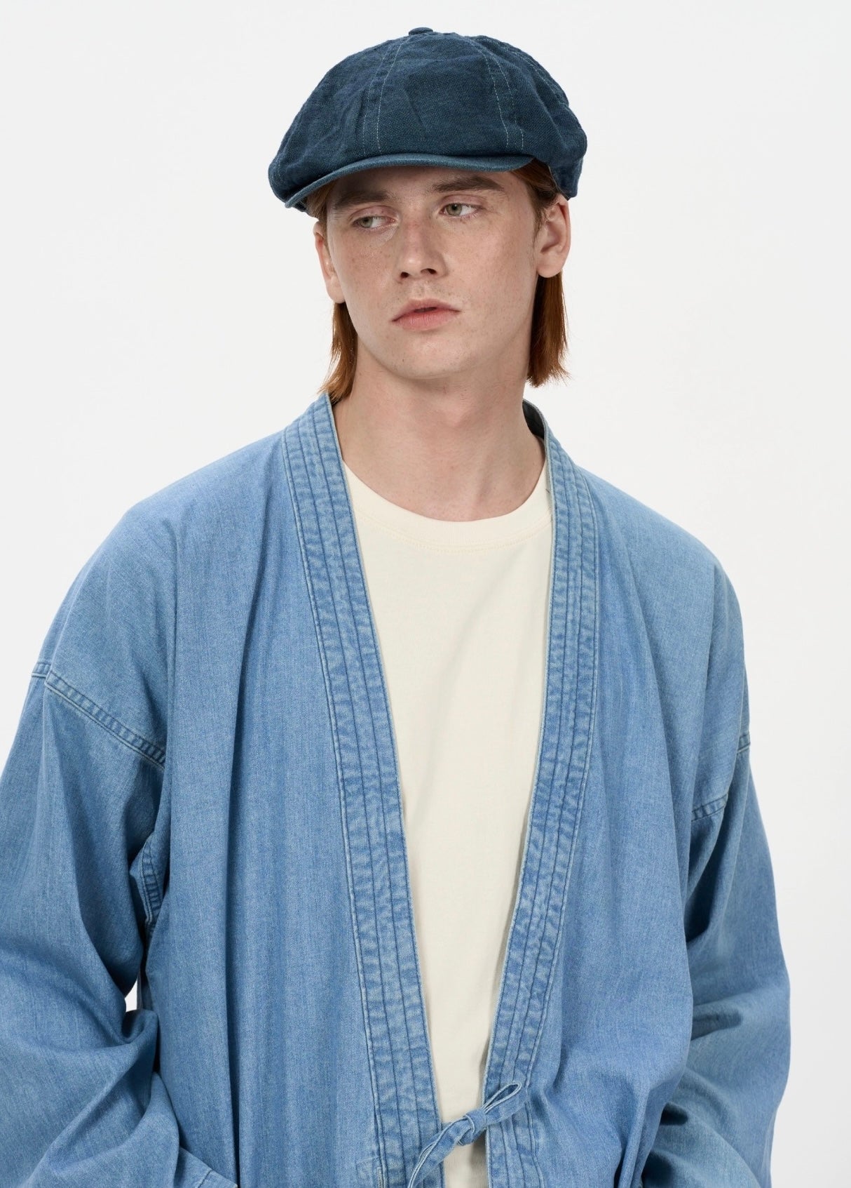 Washed Denim Haori Jacket