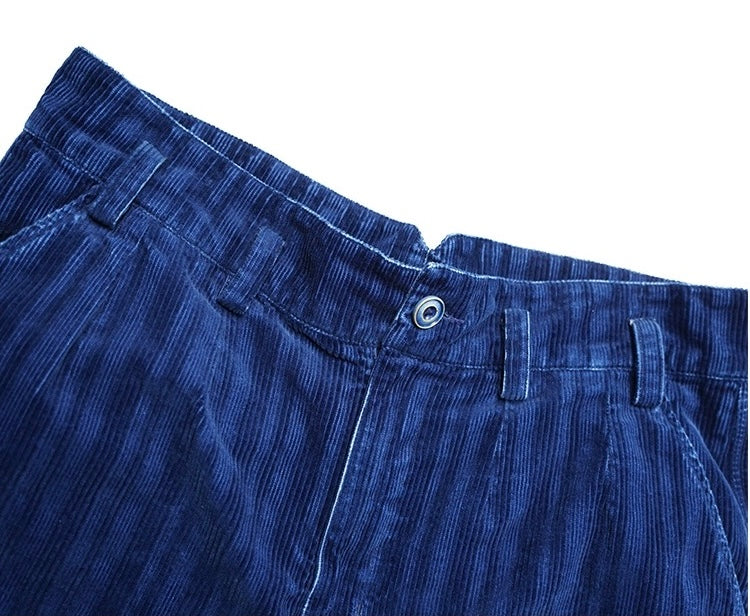 Indigo Dye Corduroy Pants