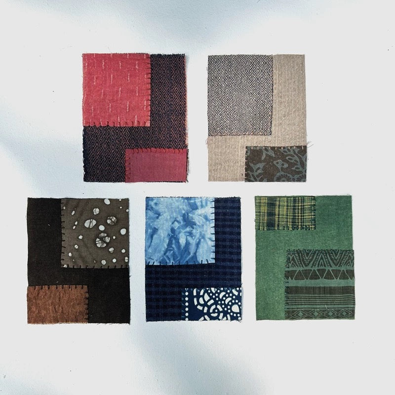 Organic Dye Patchwork Fabric Scraps Bundles