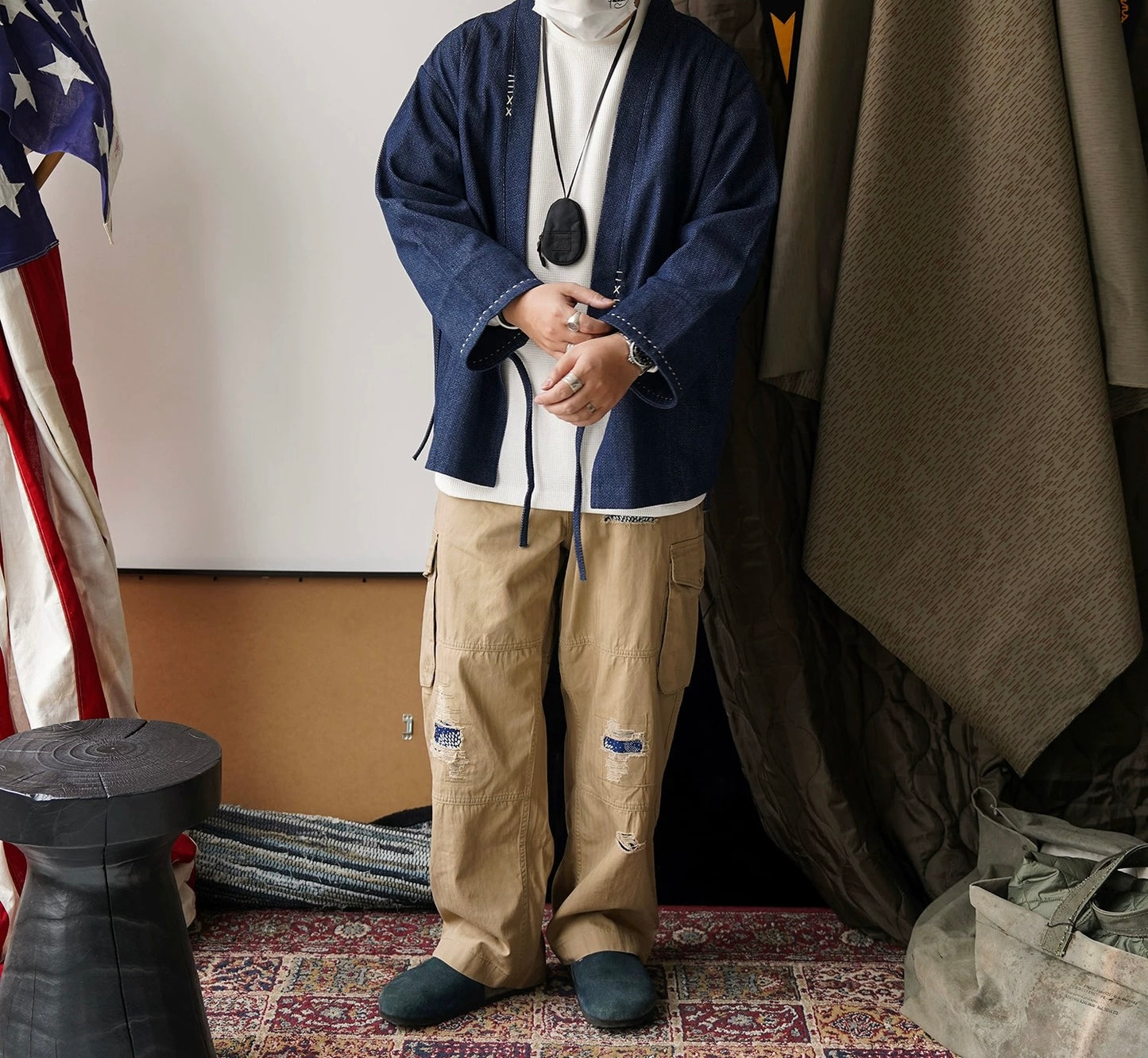 Denim Sashiko Tri Noragi Jacket