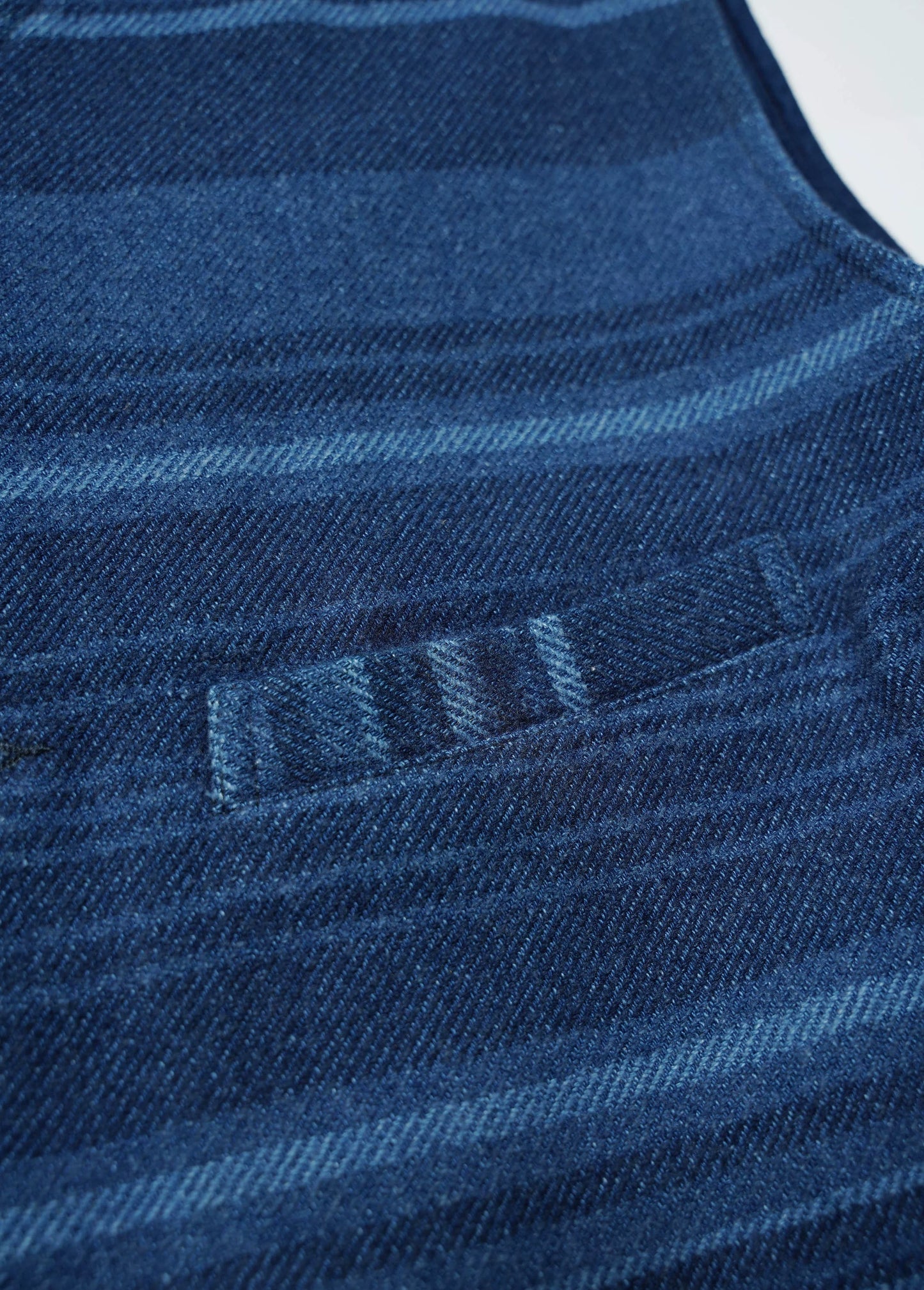 Indigo Dye Heavyweight Striped Vest