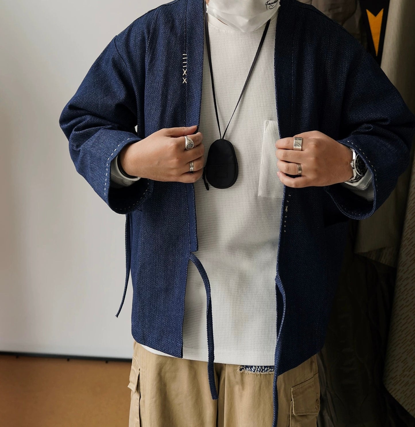 Denim Sashiko Tri Noragi Jacket