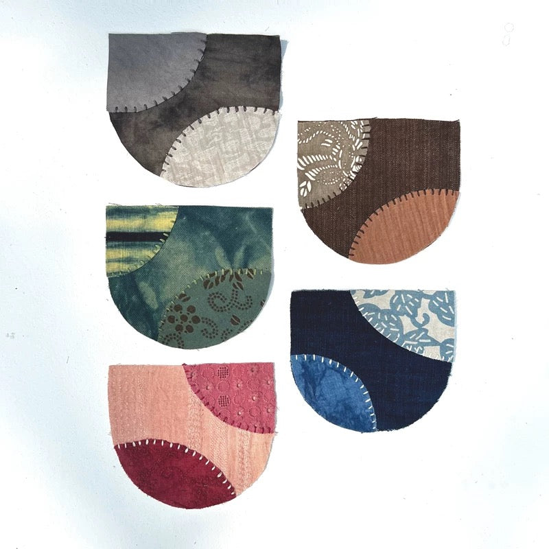 Organic Dye Patchwork Fabric Scraps Bundles