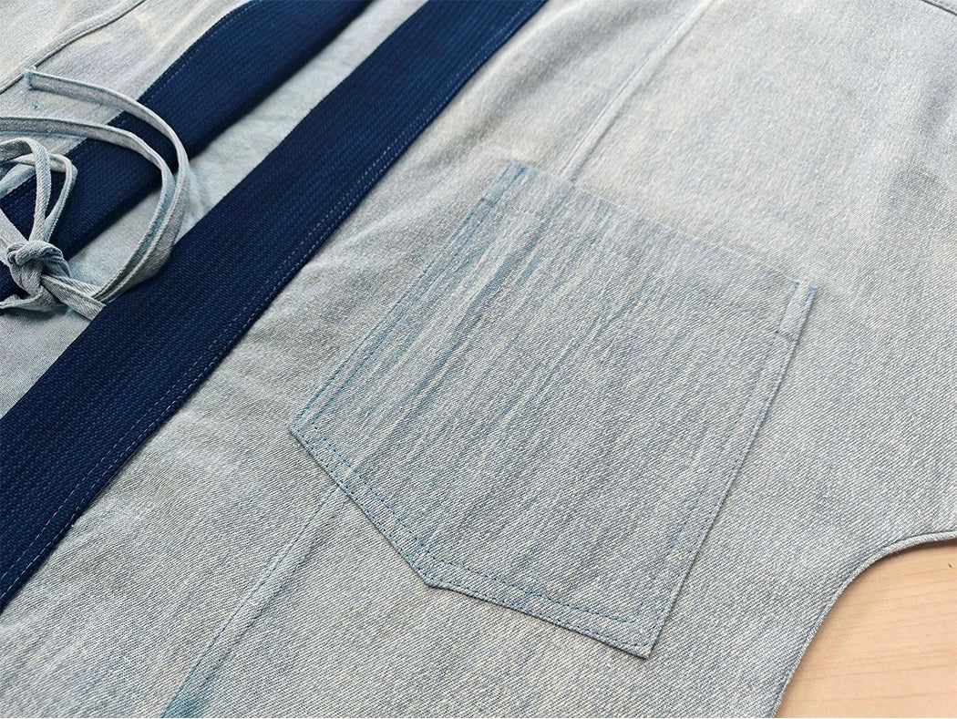 Indigo Dye Faded Haori Jacket