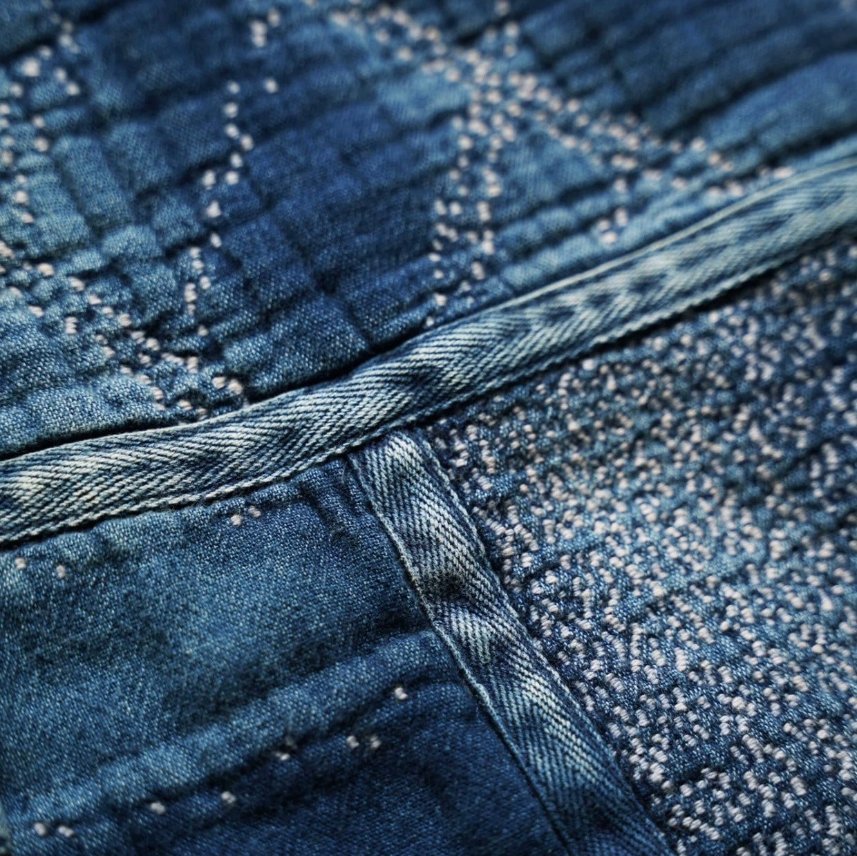 Indigo Dye Sashiko Sakura Shorts