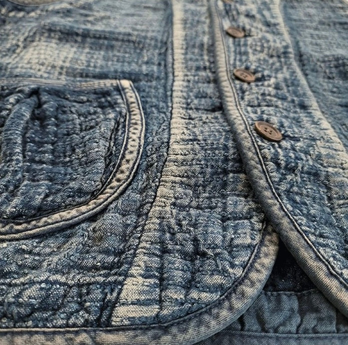 Indigo Dye Sashiko Vest