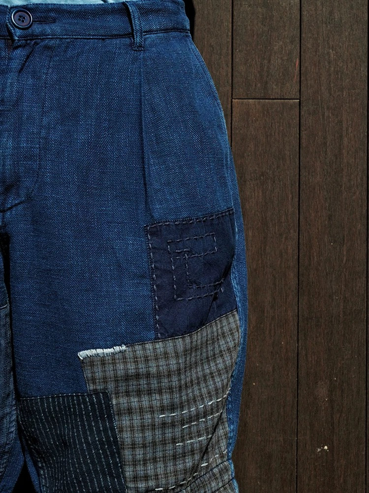 Organic Dye Patchwork Worker Shorts
