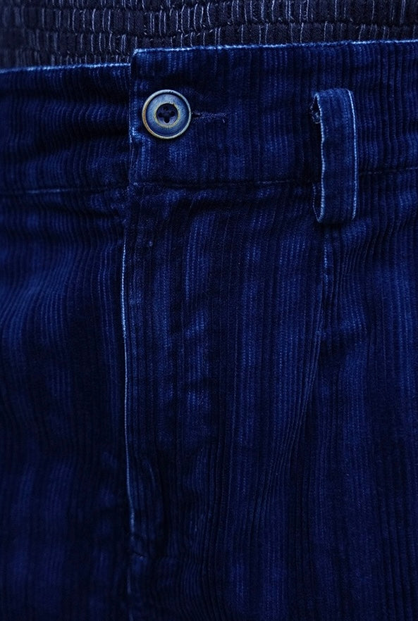 Indigo Dye Corduroy Pants