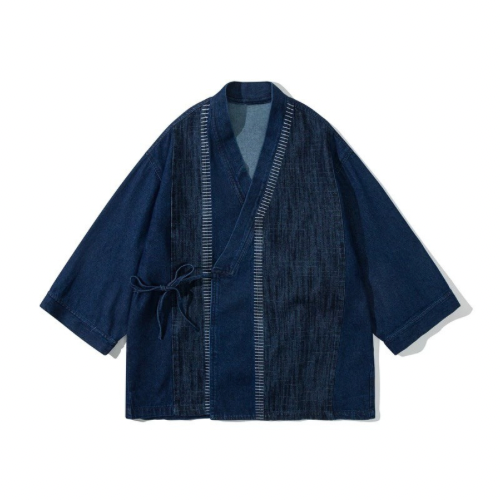 Blue Patchwork Sashiko Haori Jacket