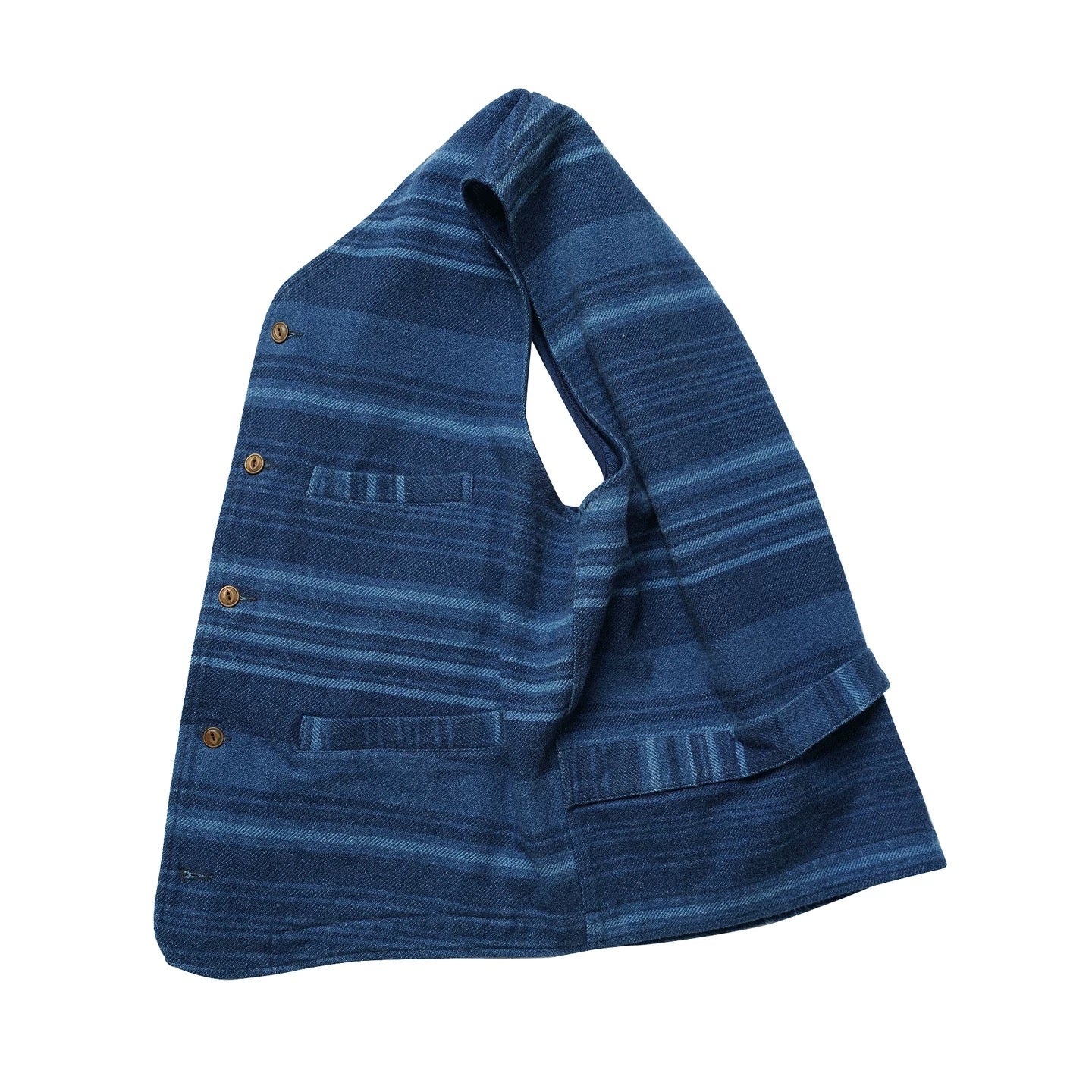 Indigo Dye Heavyweight Striped Vest