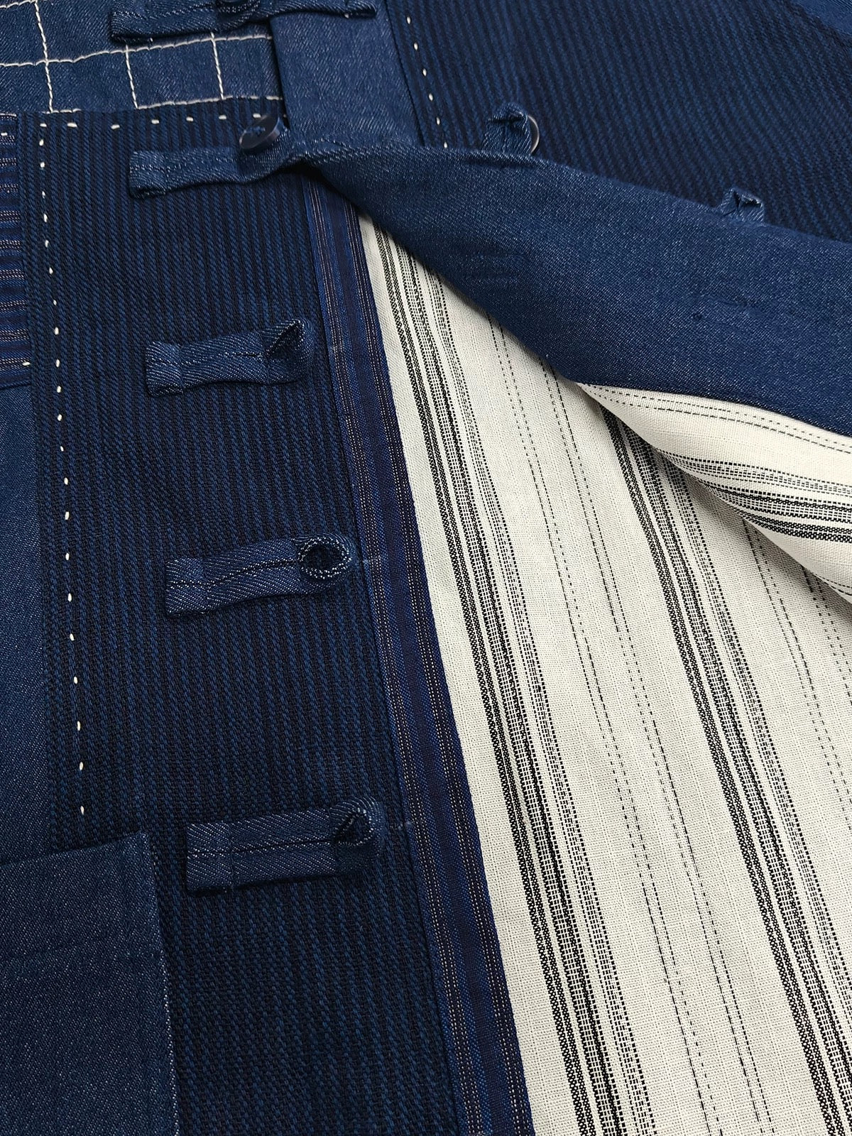 Indigo Dye Patchwork Tang Jacket