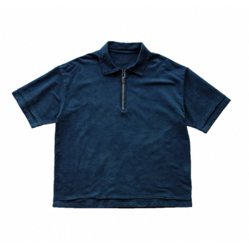 Organic Dye Half Zip Polo Shirt