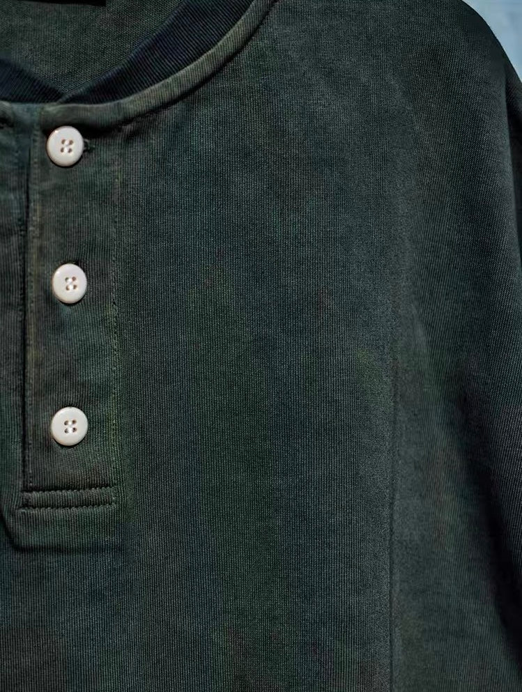 Botanical-Dyed Forest Henley Tee