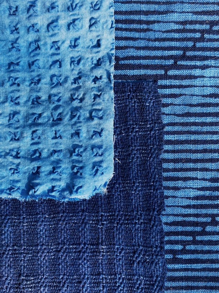 Indigo Dye Fabric Scraps Bundles