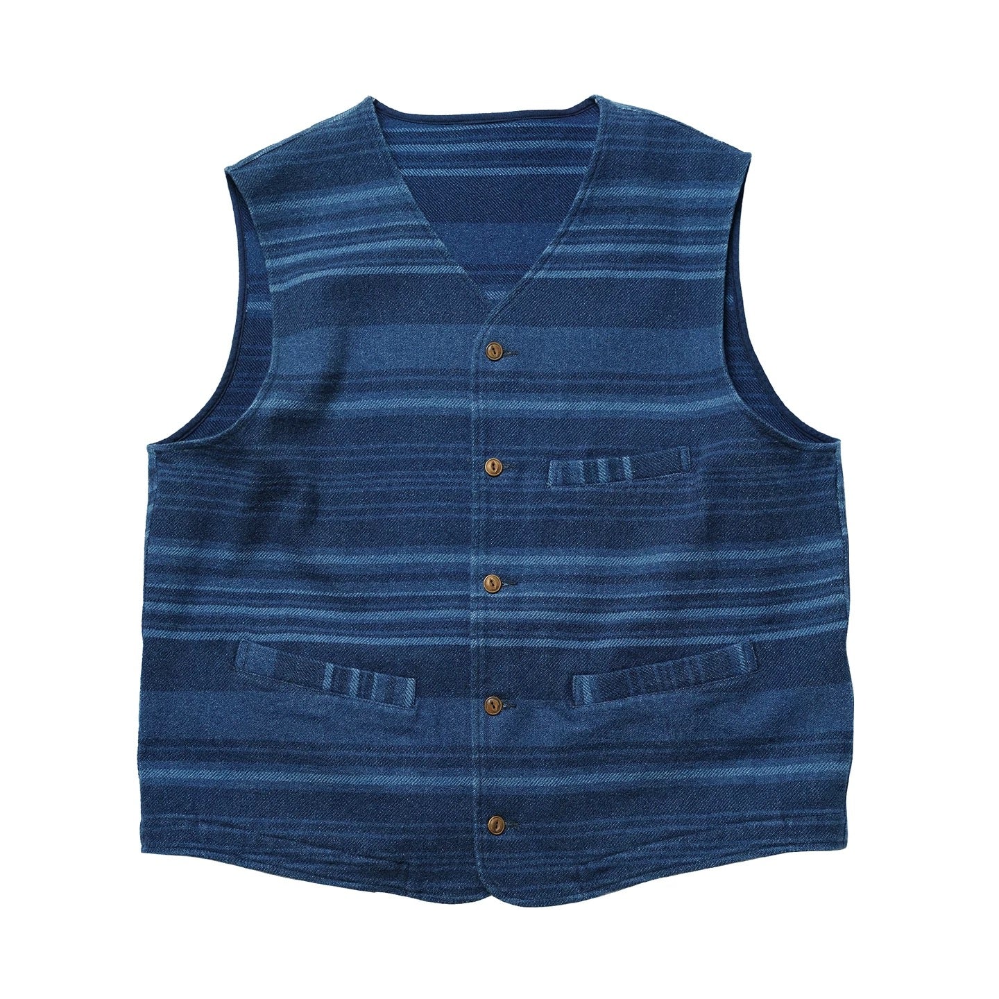 Indigo Dye Heavyweight Striped Vest