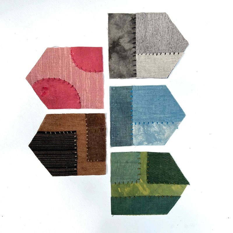 Organic Dye Patchwork Fabric Scraps Bundles