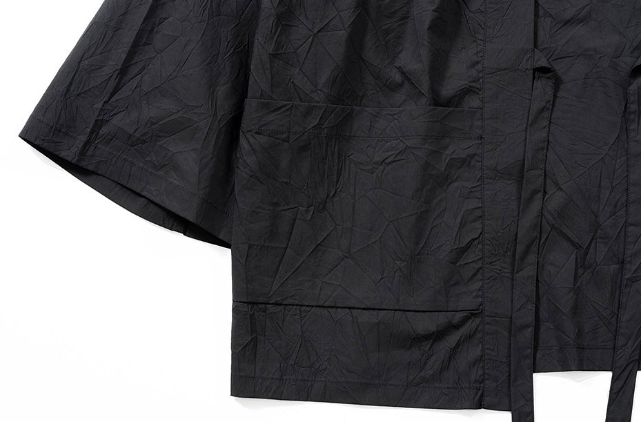 Black 3/4 Sleeve Noragi Jacket