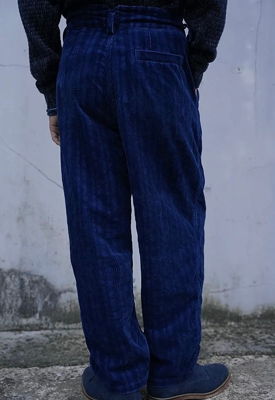 Indigo Dye Corduroy Pants
