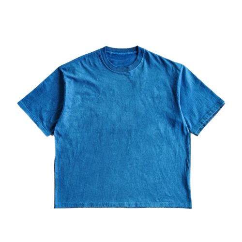 Indigo Dye Basic Crew T-Shirts - 3 Colors