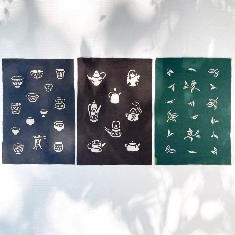 Organic Dye Tea Ceremony Fabric Scraps Bundles