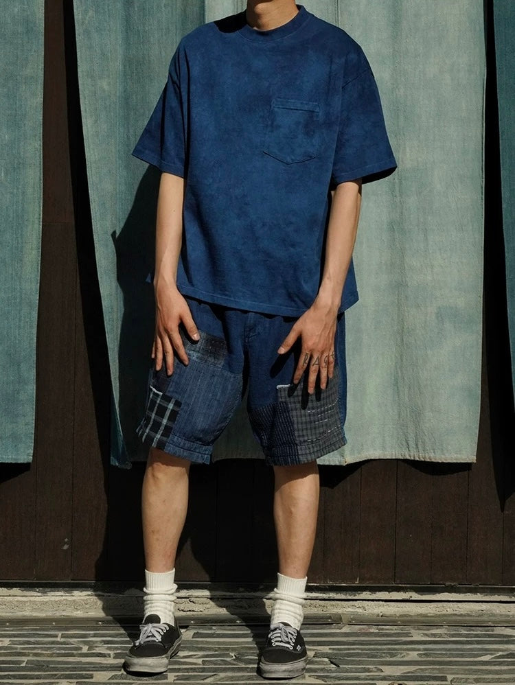 Organic Dye Patchwork Worker Shorts