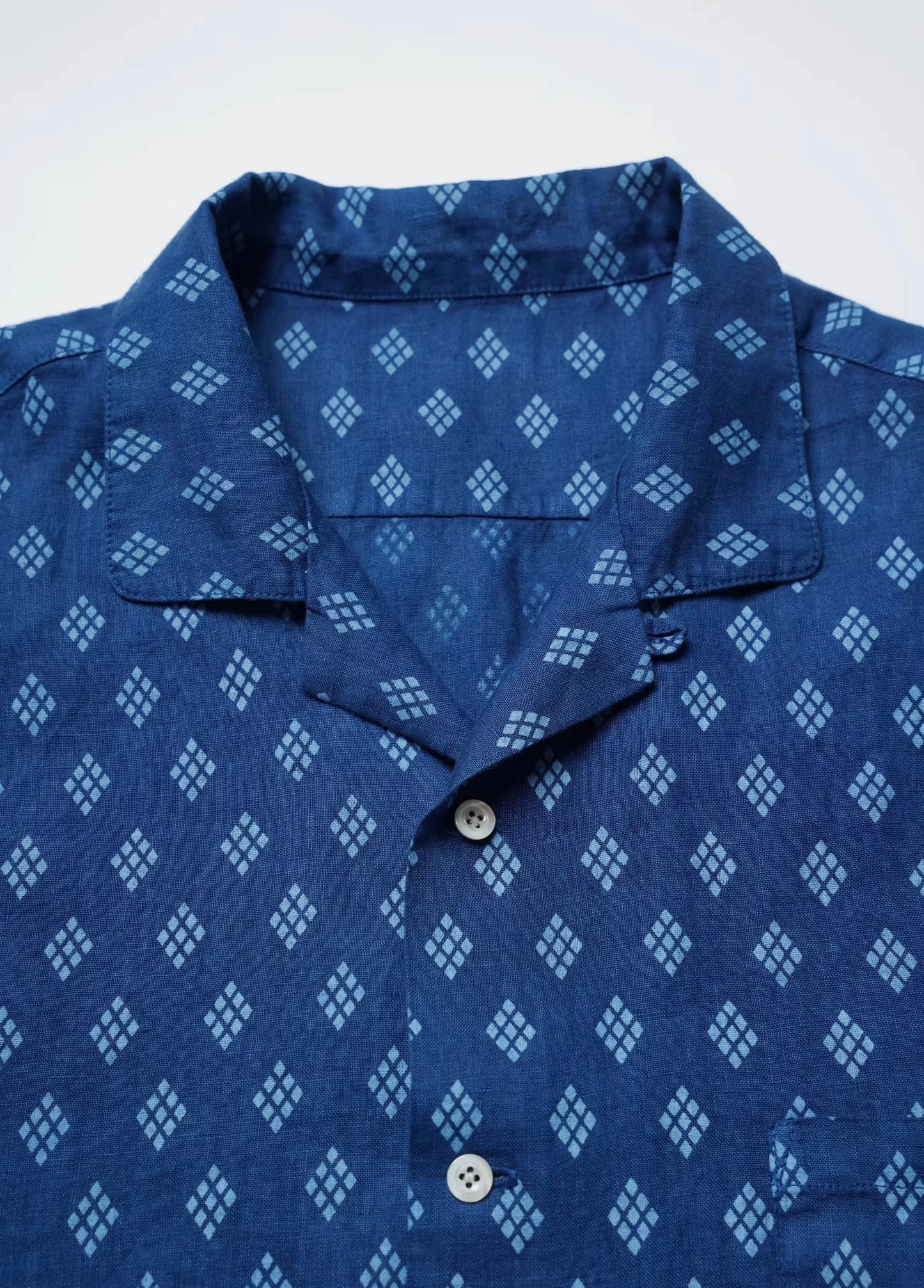 Indigo Dye Marquise Aloha Shirt