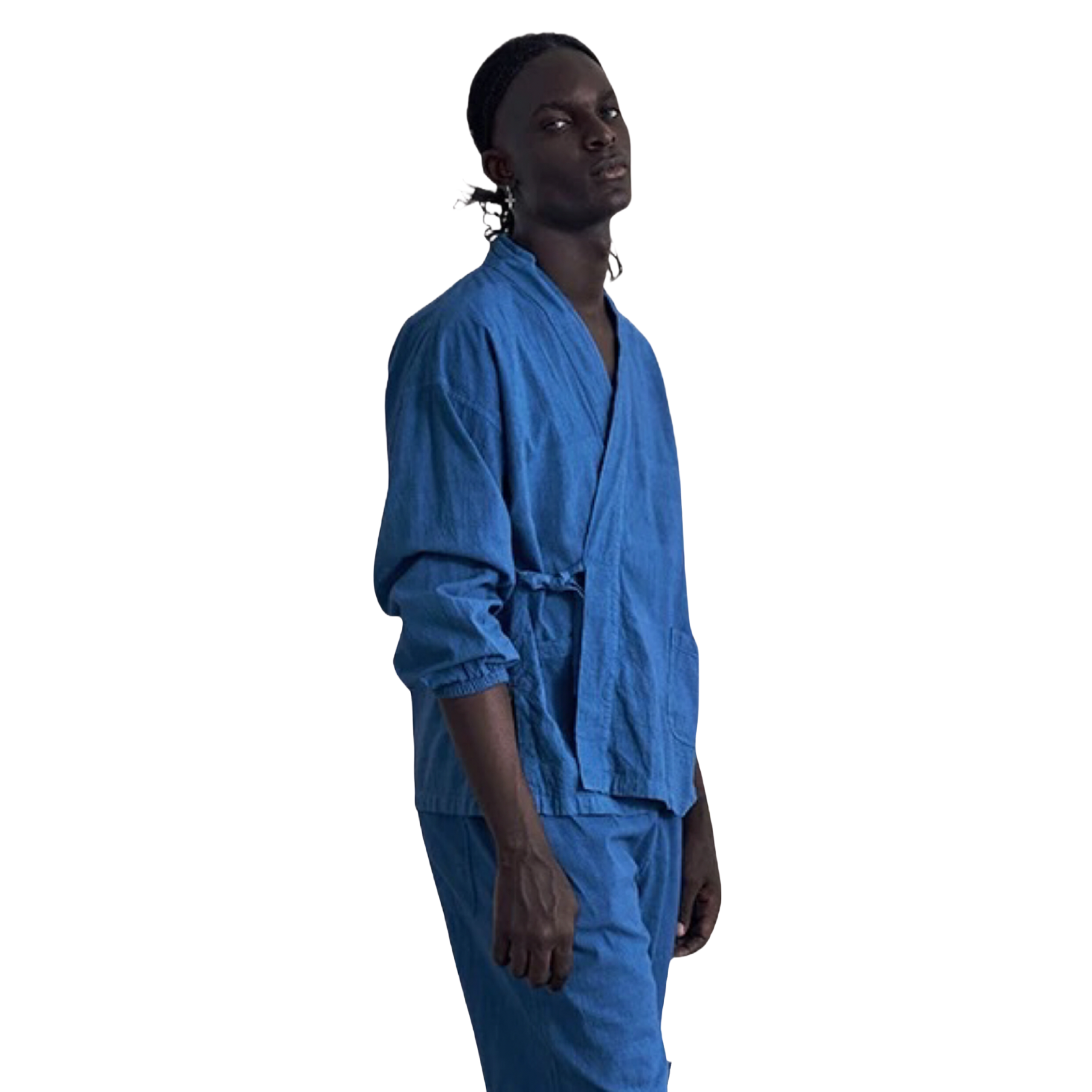 Indigo Dye Basic Lounge Haori Jacket | Judo-Inspired Comfort