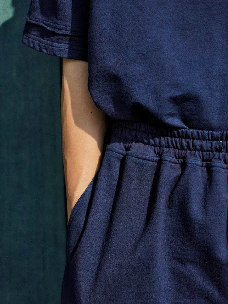 Indigo Dye Steady Drawstring Shorts