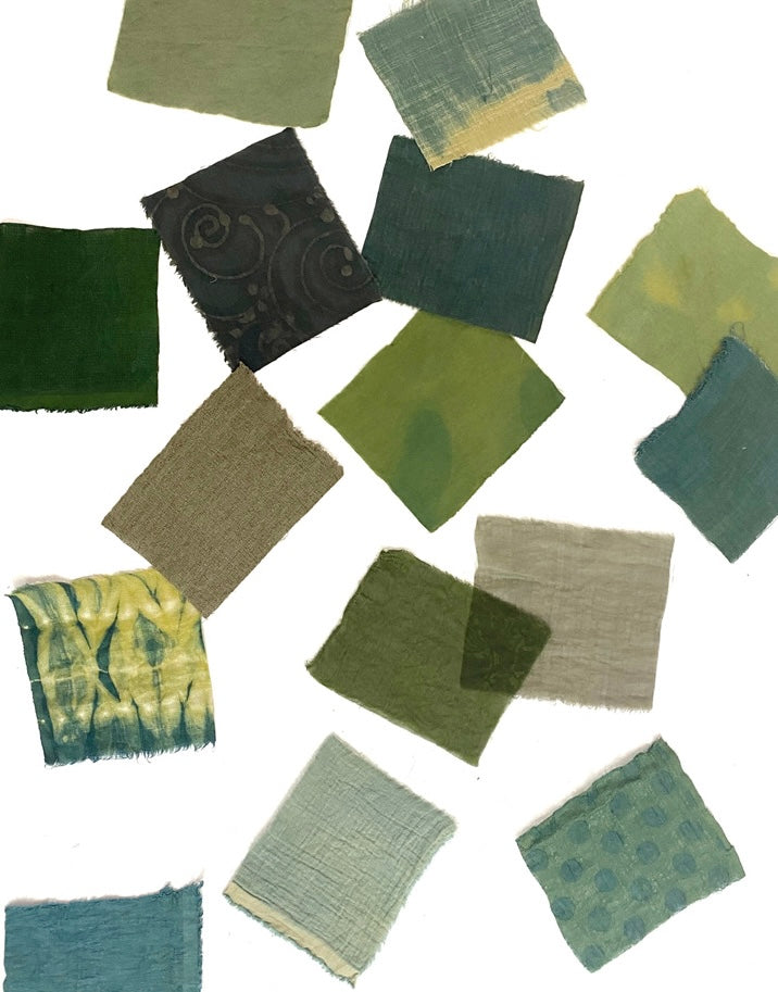 Forest Green Organic Dye Fabric Scraps Bundles