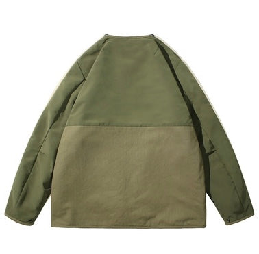 Harrington Patchwork Sherpa Jacket