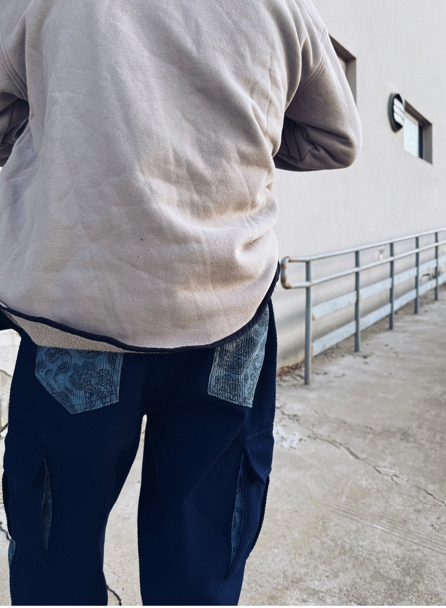 Indigo Dye Kendo Paisley Patchwork Pants