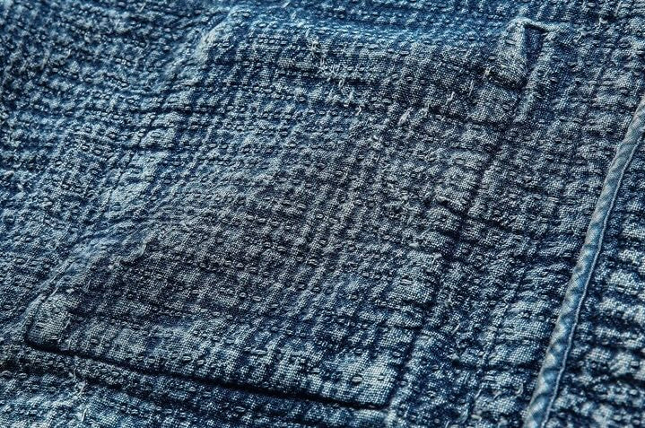 Indigo Dye Sashiko French Worker Jacket
