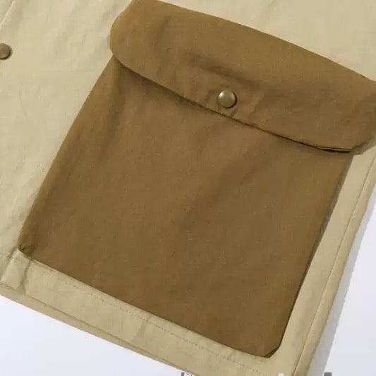 Khaki Big Pockets Haori Jacket