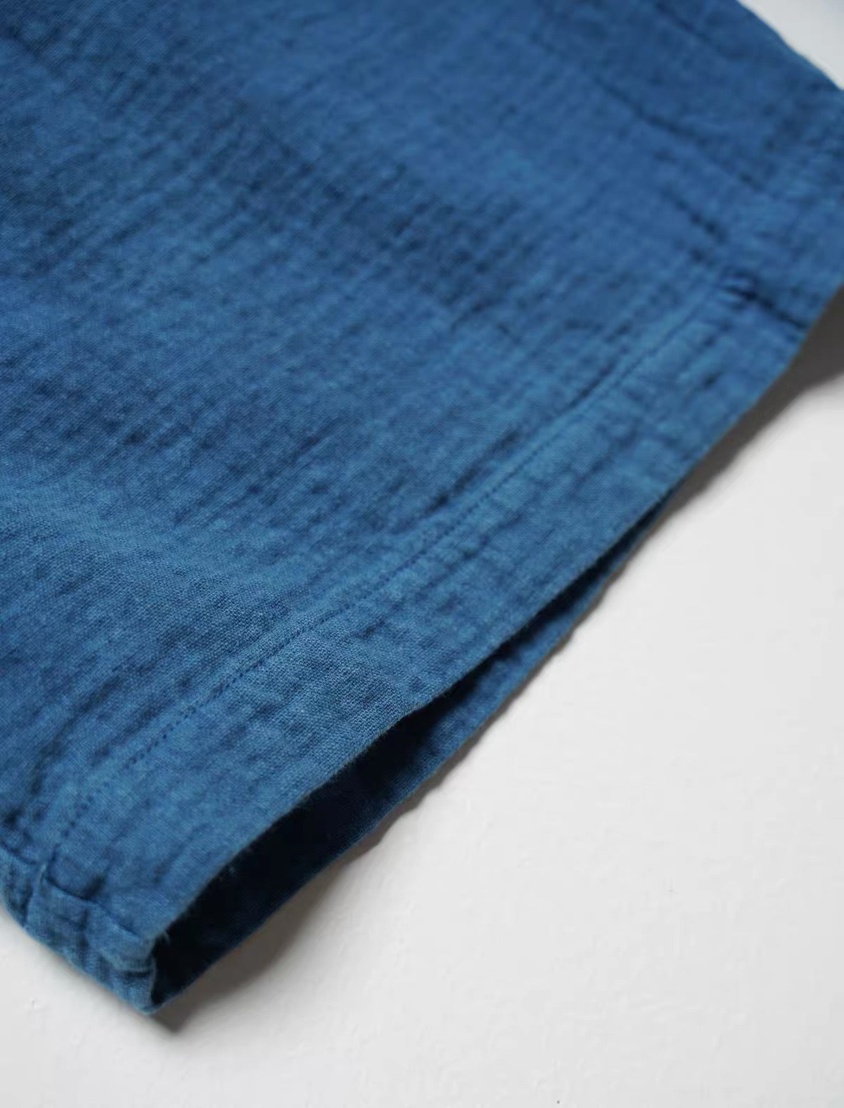 Hand-Dyed Indigo Double Gauze Easy Shorts