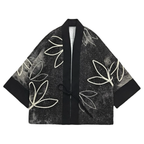 Black Tie Dye Sashiko Haori Jacket