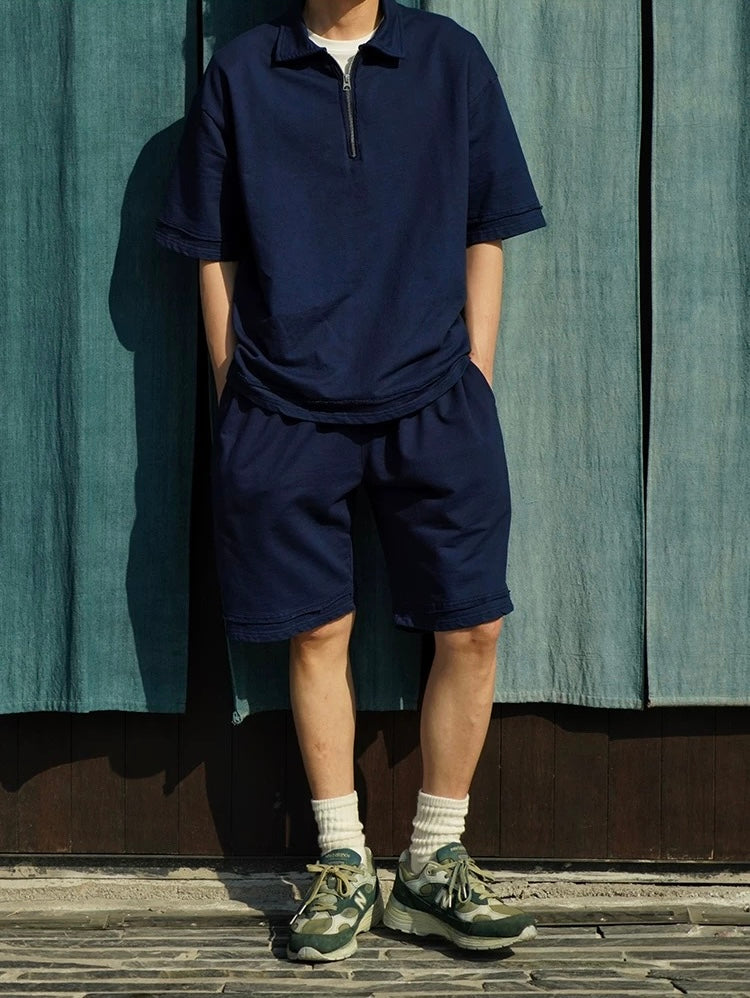 Indigo Dye Steady Drawstring Shorts