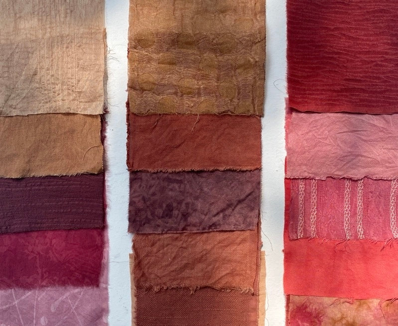 Red Organic Dye Fabric Scraps Bundles