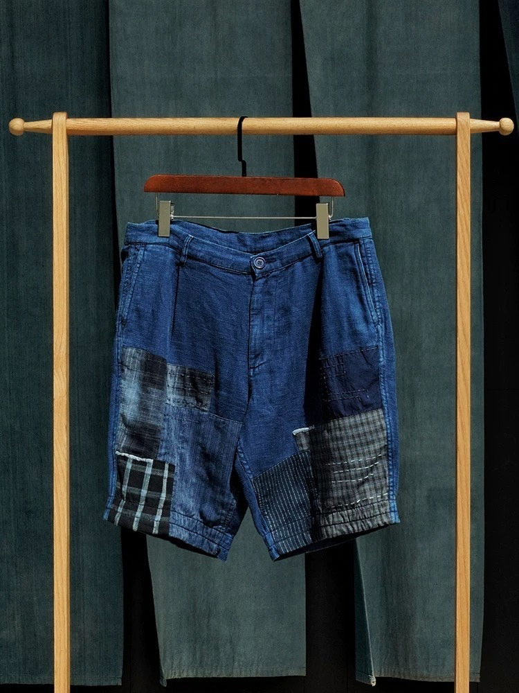 Organic Dye Patchwork Worker Shorts