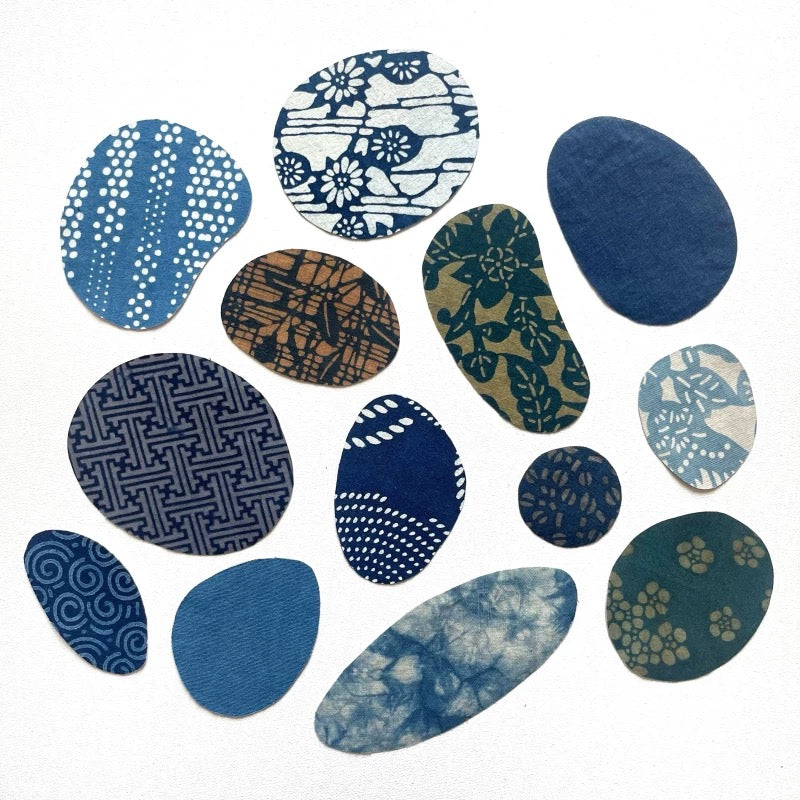 Indigo Dye Abnormal Fabric Scraps Bundles