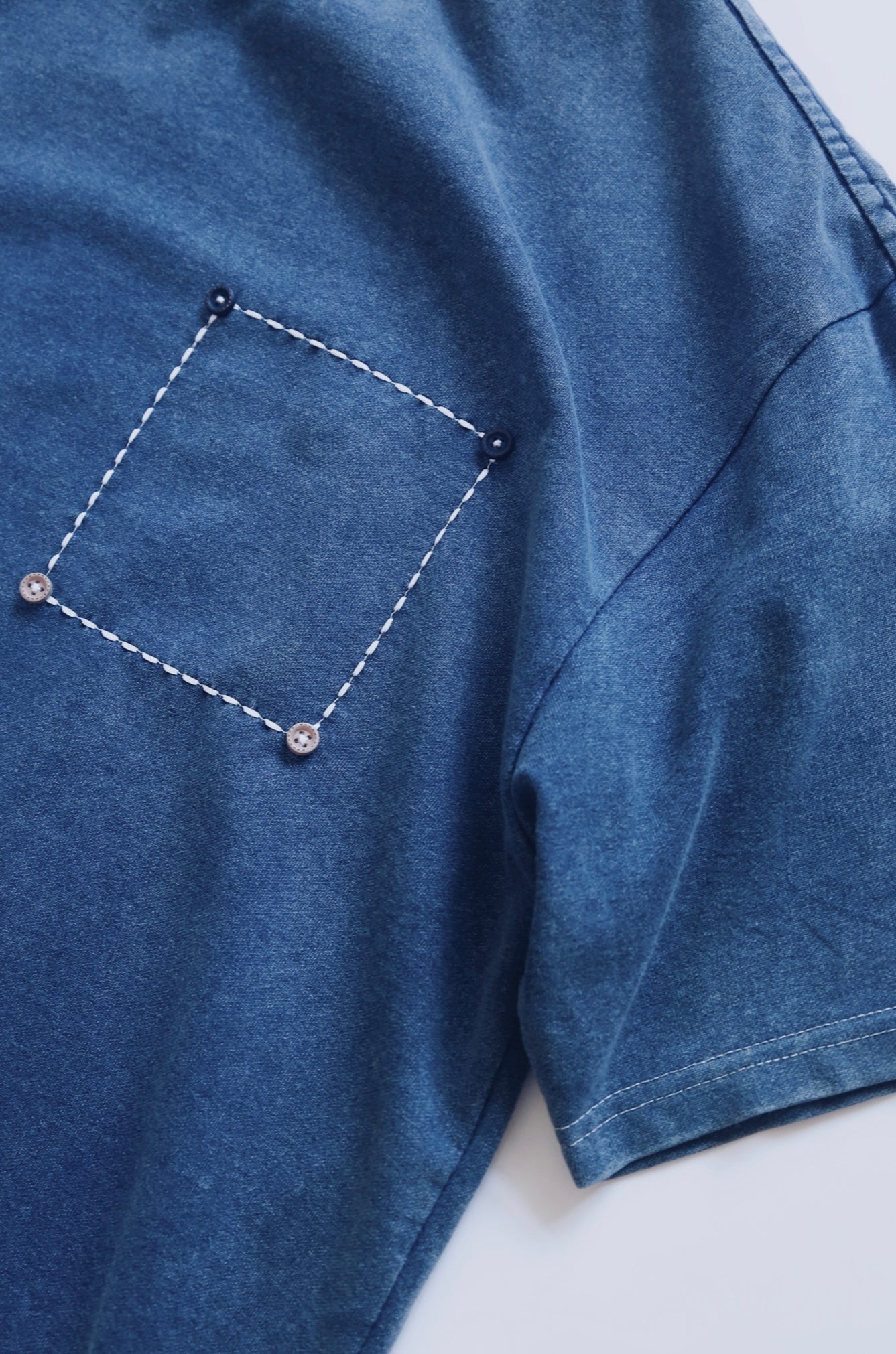 Indigo Dye Retro Sashiko T-Shirt