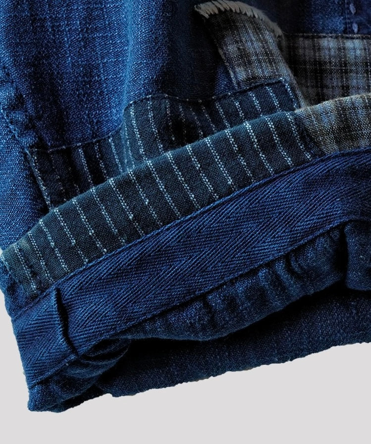 Organic Dye Patchwork Worker Shorts