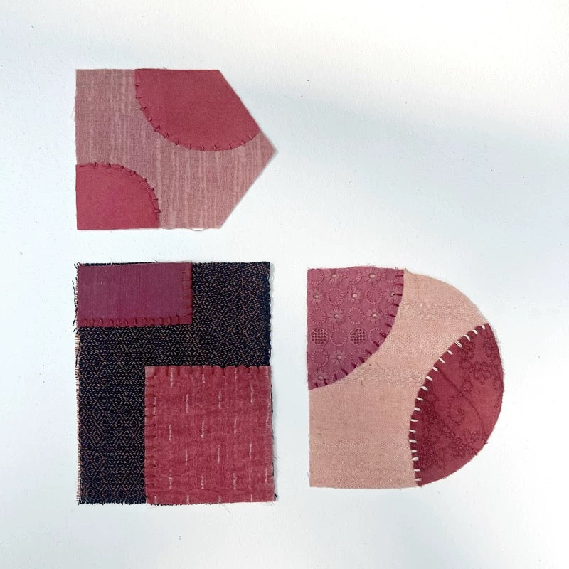 Organic Dye Patchwork Fabric Scraps Bundles