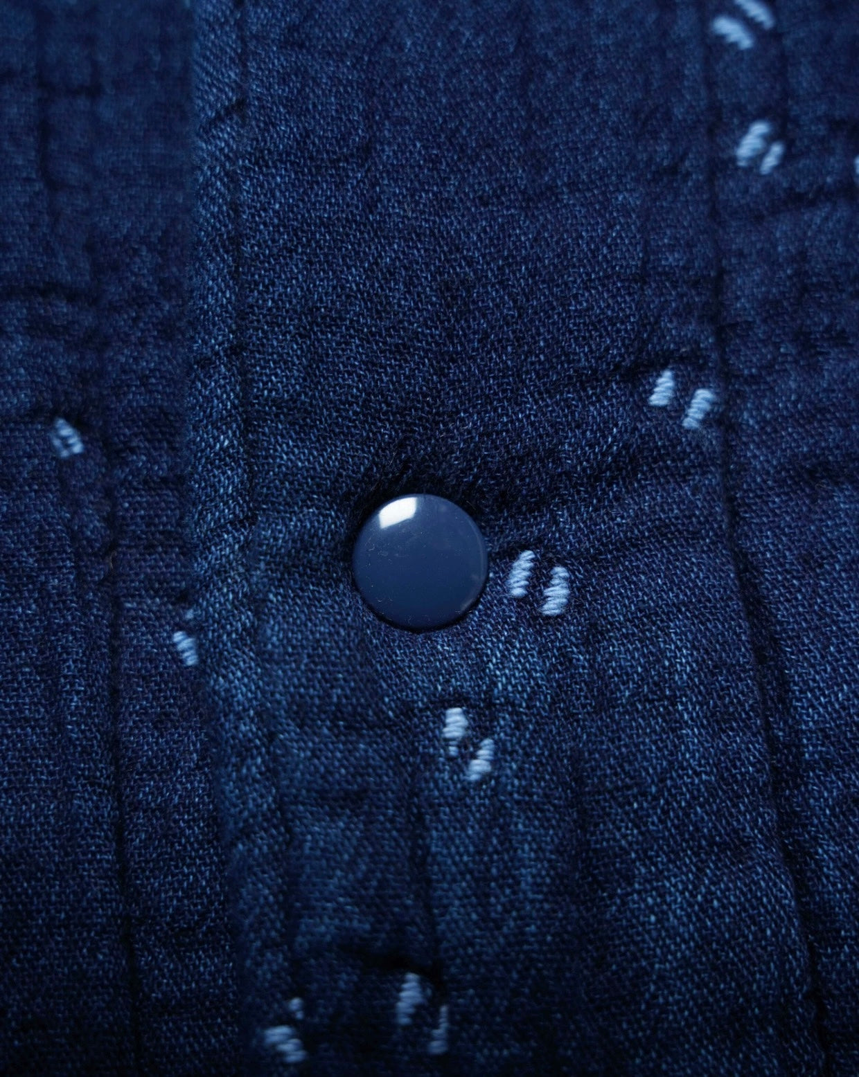 Indigo Dye Sashiko Baseball Varsity Jacket
