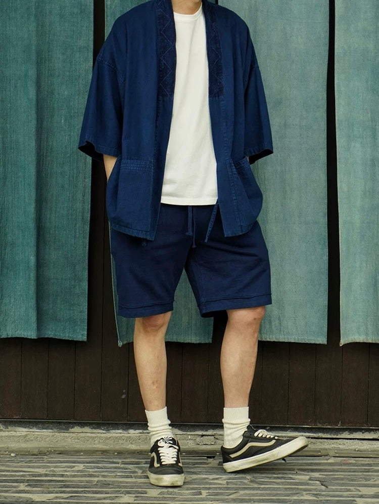 Indigo Dye Steady Drawstring Shorts