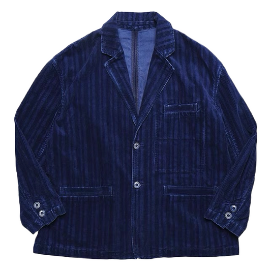 Dark Indigo Dye Corduroy Blazer Jacket