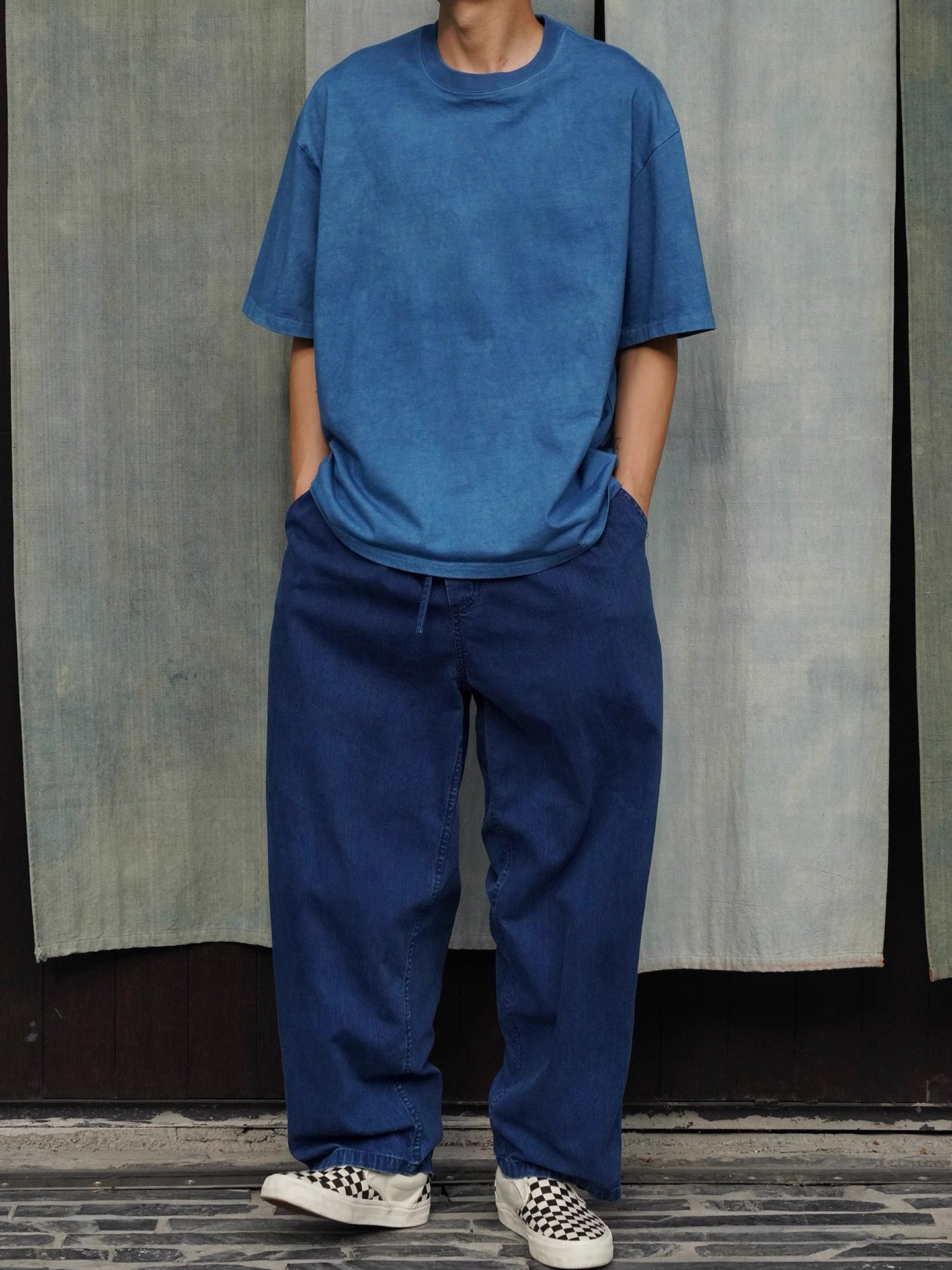 Indigo Dye Basic Crew T-Shirts - 3 Colors