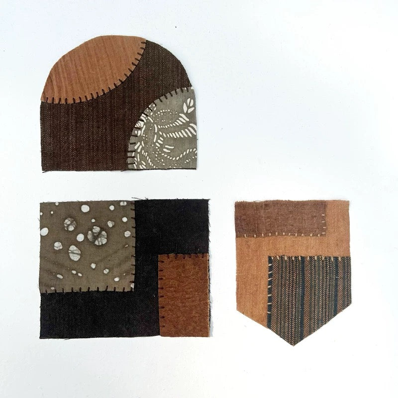 Organic Dye Patchwork Fabric Scraps Bundles