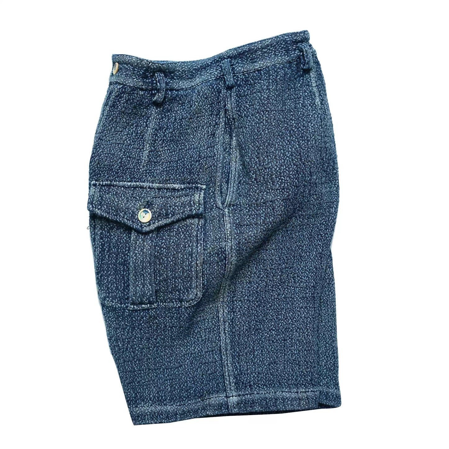 Indigo Dye Sashiko Sakura Worker Shorts