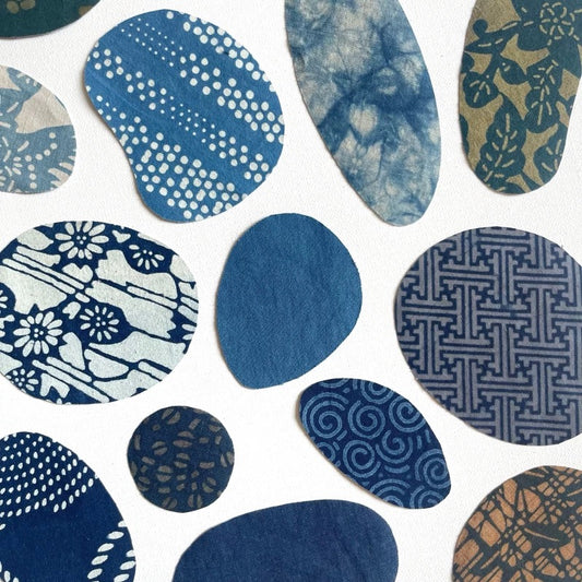 Indigo Dye Abnormal Fabric Scraps Bundles